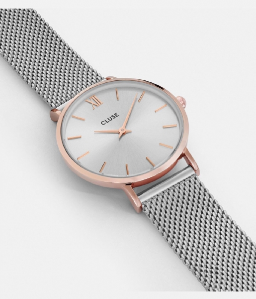 CLUSE Watch Minuit Mesh Rose Gold rose gold silver (CL30025)