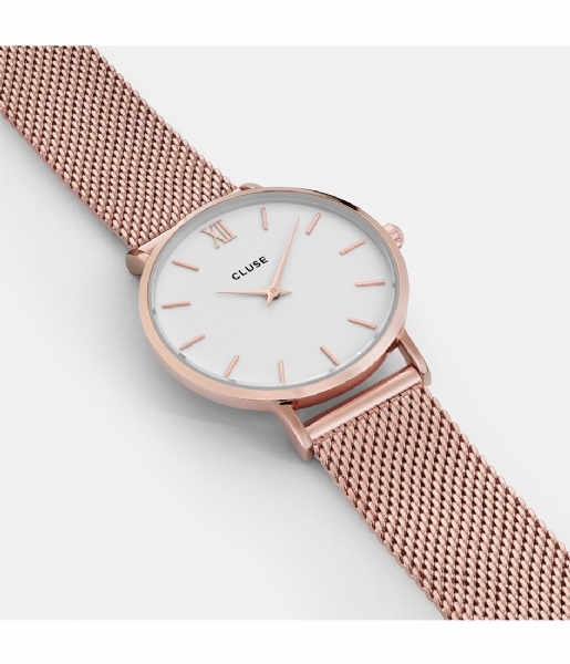 CLUSE Watch Minuit Mesh Rose Gold rose gold white (CL30013/CW0101203001)