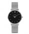 CLUSE Watch Minuit Mesh Silver Colored silver colored black (CL30015)