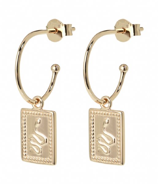 CLUSE Earring Force Tropicale Hoop Tag Pendant Earrings gold plated (CLJ51019)