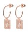 CLUSE Earring Force Tropicale Hoop Tag Pendant Earrings rose gold plated (CLJ50019)
