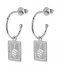 CLUSE Earring Force Tropicale Hoop Tag Pendant Earrings silver plated (CLJ52019)