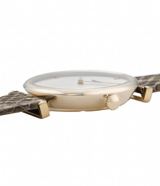 CLUSE Watch Triomphe Gold Plated White Pearl soft almond python (CL61008)