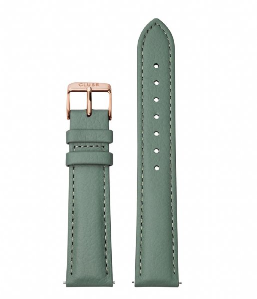 CLUSE Watchstrap Strap 18 mm Leather Rose Gold Plated stone green (CS1408101087)