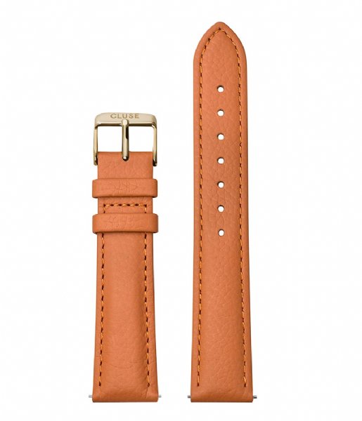CLUSE Watchstrap Strap Leather Gold Plated 18 mm sunset orange (CS1408101086)