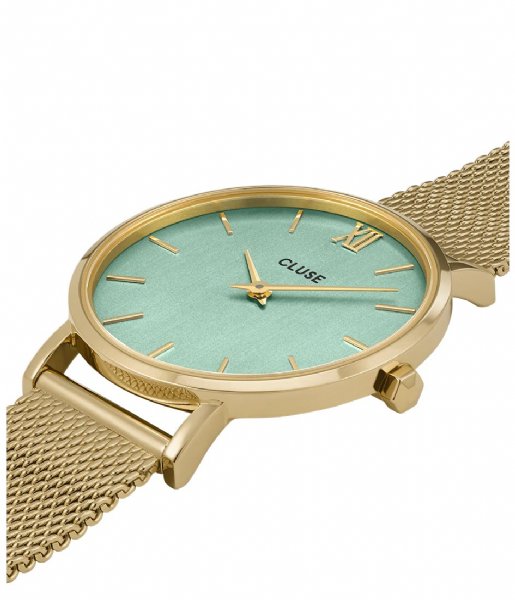 CLUSE Watch Minuit Mesh Gold Plated Stone Green gold plated stone green (CW0101203030)