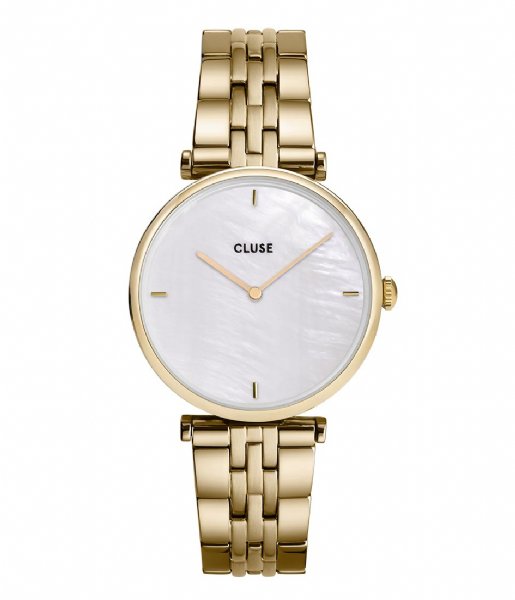 CLUSE Watch Triomphe 5 Link Gold White Pearl gold plated (CW0101208014)
