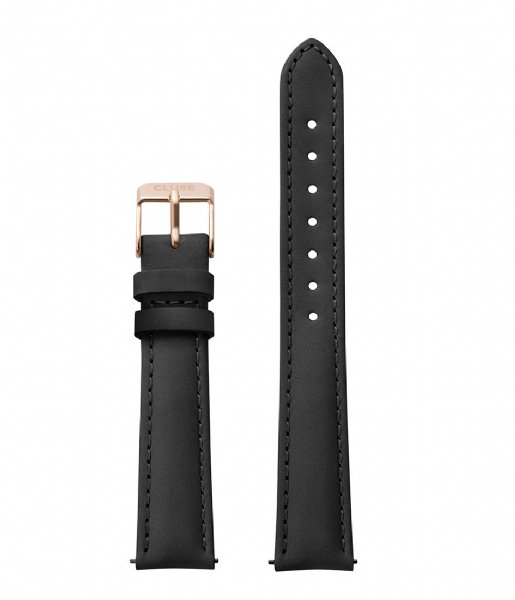 CLUSE Watchstrap Strap 16 mm Leather black rose gold plated (CS1408101024)