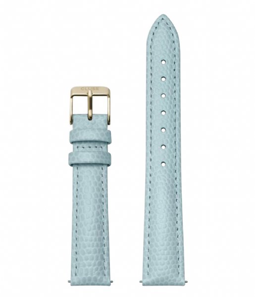 CLUSE Watchstrap Strap Leather 16 mm Gold colored Lizard blue (CS12217)