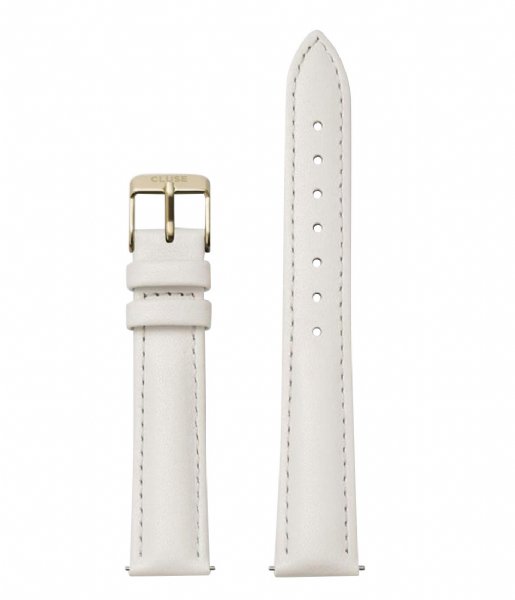 CLUSE Watchstrap Strap Leather 16 mm Gold colored Off white (CS12216)
