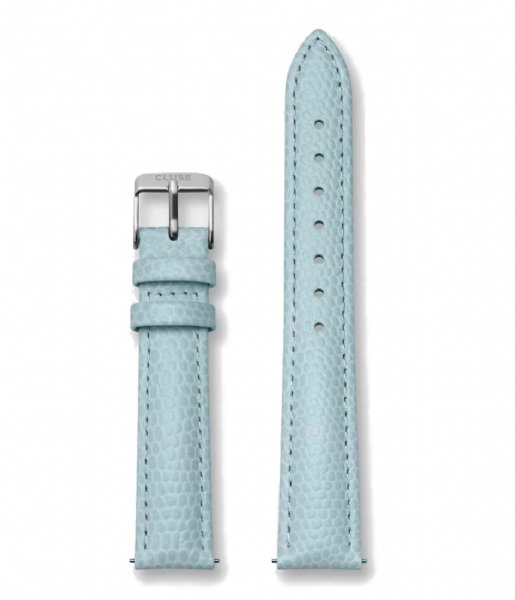 CLUSE Watchstrap Strap Leather 16 mm Silver colored Lizard blue (CS12211)
