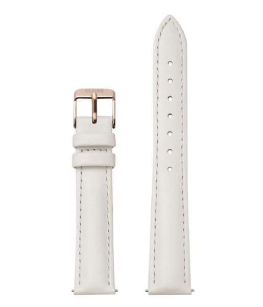 CLUSE Watchstrap Strap Leather 18 mm Rose Gold coloured Lizard off white (CS12305)