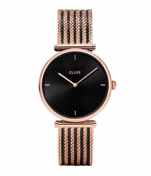 CLUSE Watch Triomphe Mesh rose gold plated black (CW0101208005)