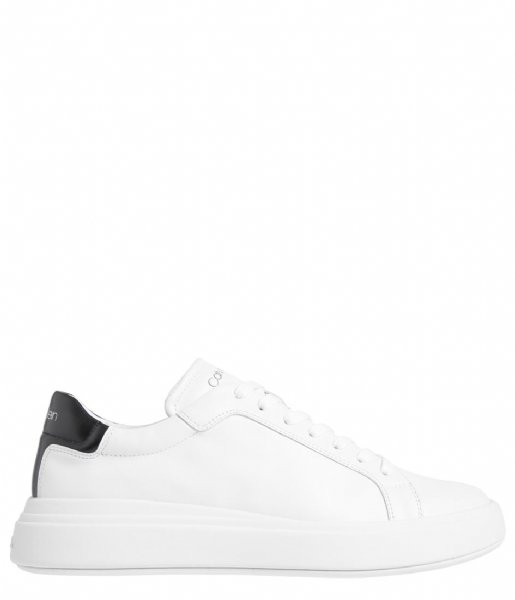 Calvin Klein Sneaker Low Top Lace Up Leather White Black (0K9)