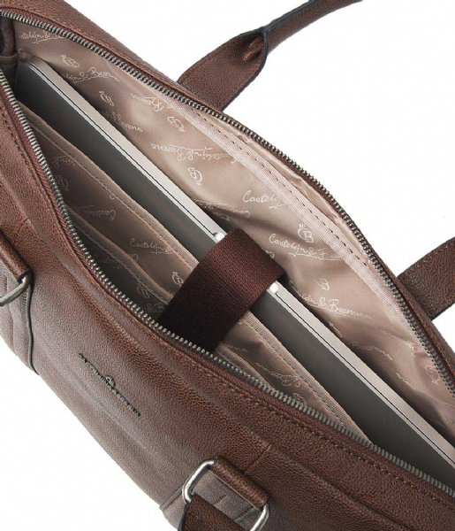Castelijn & Beerens Laptop Shoulder Bag Linee Mirjam Schoudertas 15.6 Inch Bruin