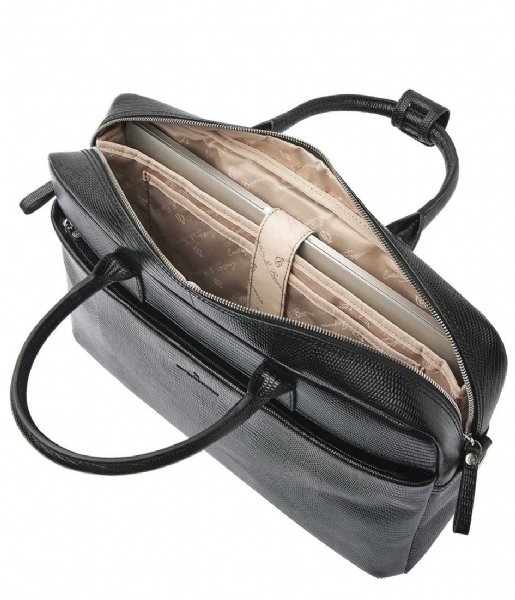 Castelijn & Beerens Laptop Shoulder Bag Donna Ilse Laptop Bag 15.6 Inch RFID Black (ZW)