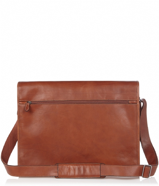 Castelijn & Beerens Laptop Shoulder Bag Verona Messenger Bag 15.6 inch lichtbruin