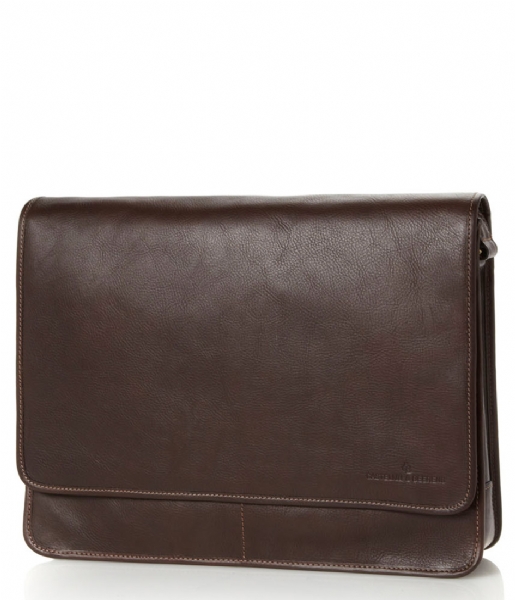 Castelijn & Beerens Laptop Shoulder Bag Verona Messenger Bag 15.6 inch mocca