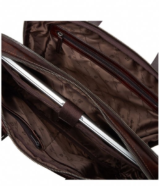 Castelijn & Beerens Laptop Shoulder Bag Rien Laptop Bag 15.6 Inch cognac