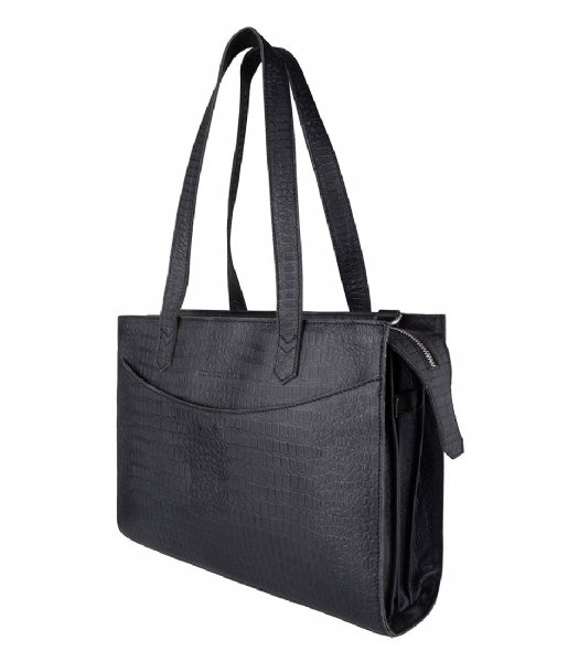 Cowboysbag Laptop Shoulder Bag Laptop Bag Elston 13 inch Croco Black (000106)