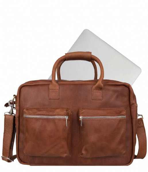 Cowboysbag Laptop Shoulder Bag The College Bag 15.6 inch cognac
