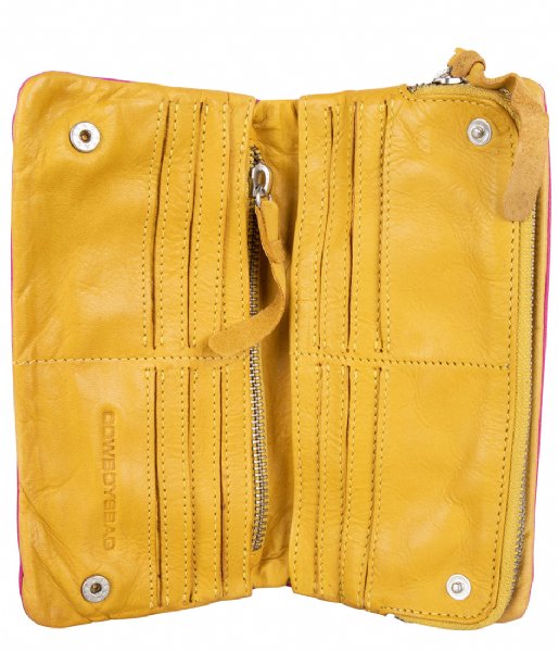 Cowboysbag Zip wallet Hertford fuchsia & geel