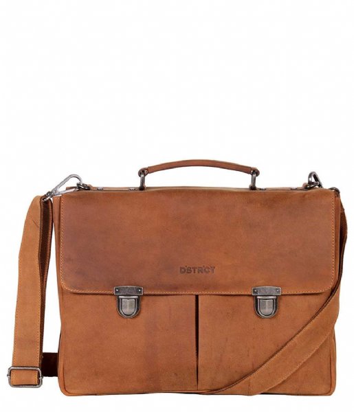 DSTRCT Laptop Shoulder Bag Charlie Cognac (30)