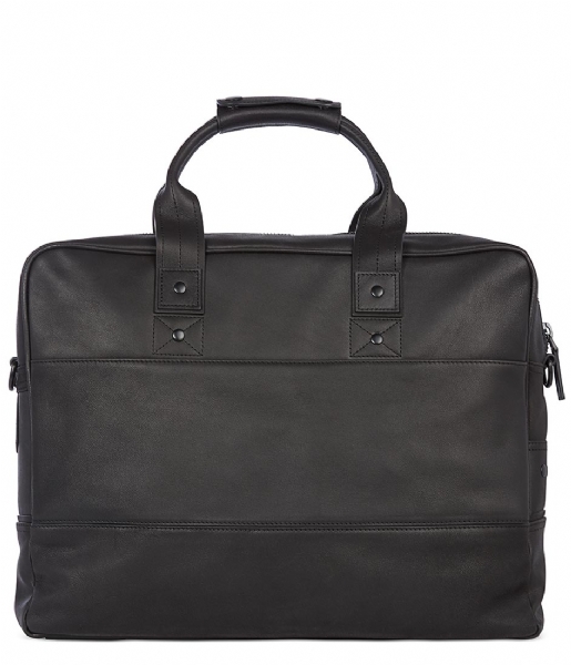 Decoded Laptop Shoulder Bag Leather Briefcase 15 inch black