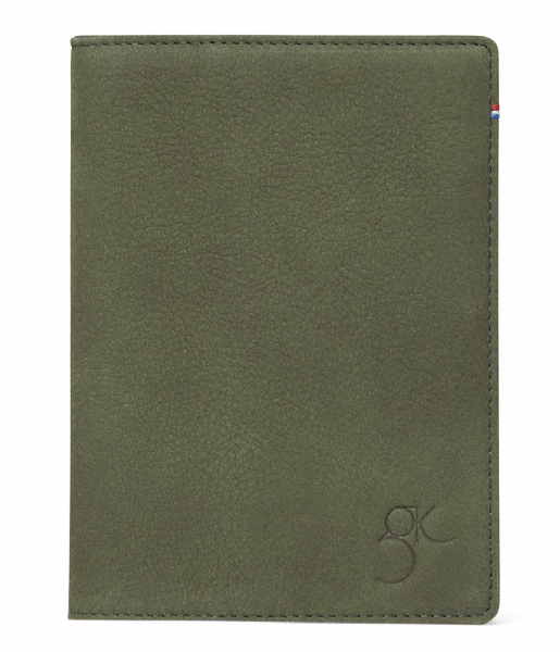 Decoded  Leather Passport Holder X Geraldine Kemper olive