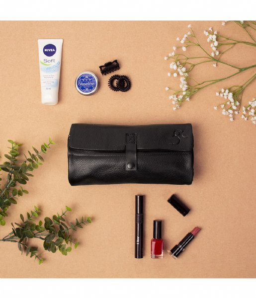 Decoded Toiletry bag Leather Toiletry Bag X Geraldine Kemper black