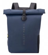 Delsey Turenne Soft Backpack Pc Protection 14 Inch Rolltop Dark Blue