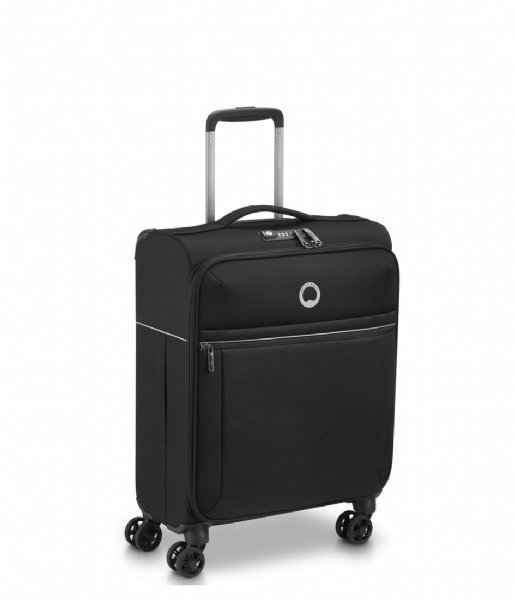 Delsey Hand luggage suitcases Brochant 2.0 Slim 4 Double Wheels Cabin Trolley Case 55cm Black
