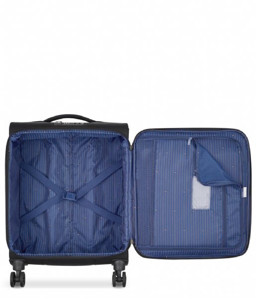 Delsey Hand luggage suitcases Brochant 2.0 Slim 4 Double Wheels Cabin Trolley Case 55cm Black