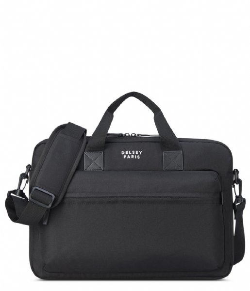 Delsey Laptop Shoulder Bag Maubert 2.0 1 Cpt Satchel Pc Protection 15.3 Inch Black