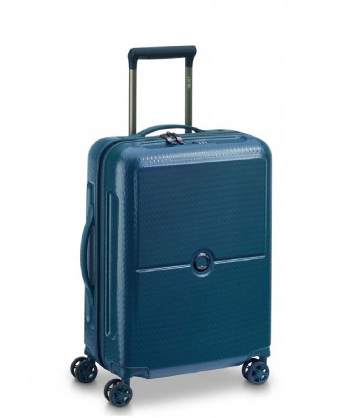 Delsey Hand luggage suitcases Turenne 55 cm Slim 4 Wheels Cabin Trolley Case Blue Nuit