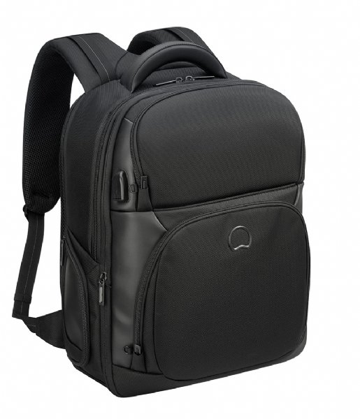 Delsey Laptop Backpack Delsey Quarterback Premium Backpack 15.6 Inch Black