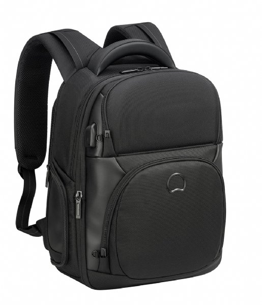 Delsey Laptop Backpack Delsey Quarterback Premium Backpack 13.3 Inch Black