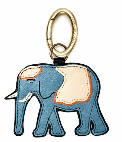 Fabienne Chapot Keyring Elephant Keyholder bright orange denim