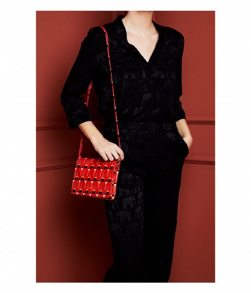 Fabienne Chapot Crossbody bag Lara Bag Dont Brush It Print lava red black