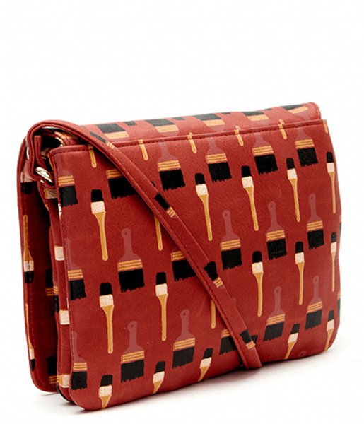 Fabienne Chapot Crossbody bag Lara Bag Dont Brush It Print lava red black