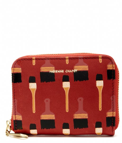 Fabienne Chapot Zip wallet Mimi Purse Dont Brush It Print lava red black