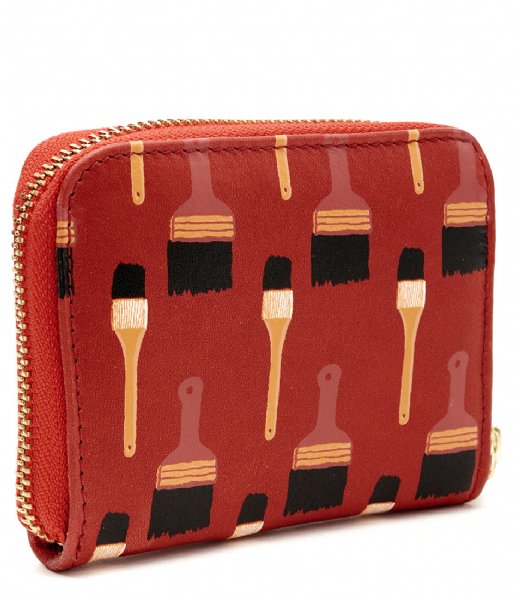 Fabienne Chapot Zip wallet Mimi Purse Dont Brush It Print lava red black