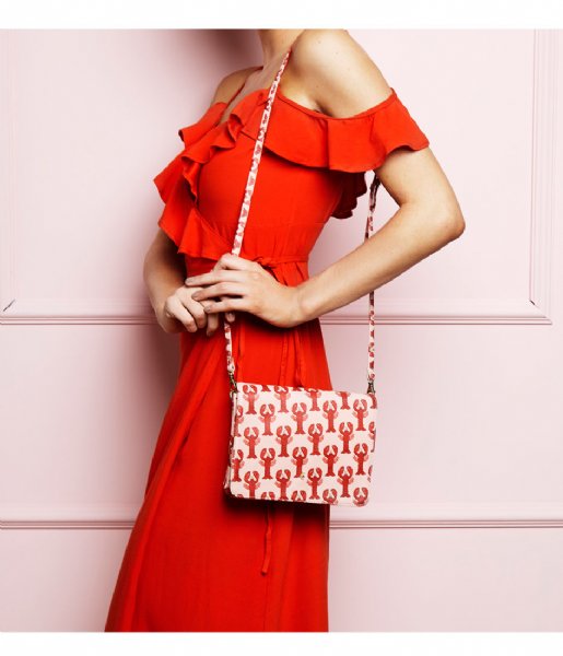 Fabienne Chapot Crossbody bag Lara Bag Printed pale pink/scarlet red