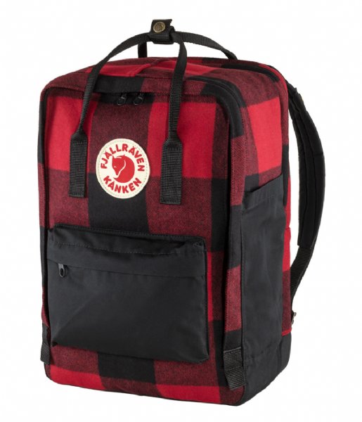 Fjallraven Laptop Backpack Kanken Re-Wool Laptop 15 Inch red black (320ï¿½-550)