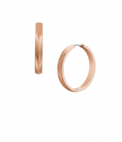 Fossil Earring Linear Texture Rose Gold colored