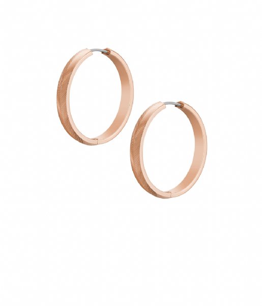 Fossil Earring Linear Texture Rose Gold colored
