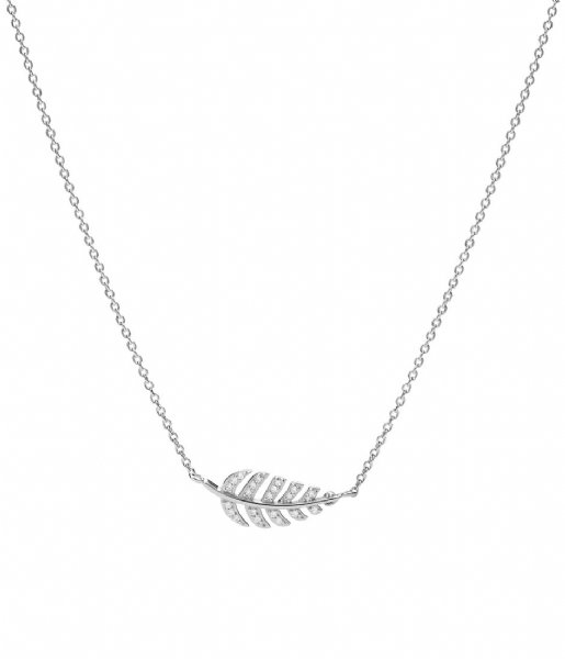 Fossil Necklace Leaves Silver