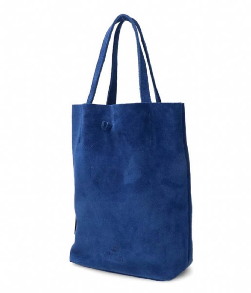 Fred de la Bretoniere Shopper Shoppingbag M Suede Blue (8154)