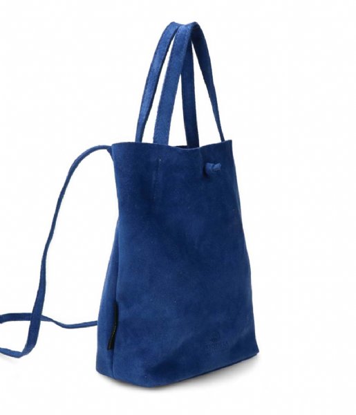 Fred de la Bretoniere Shopper Shoppingbag M Suede Blue (8154)