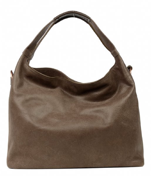 Fred de la Bretoniere  Handbag Medium Hand Buffed dark brown